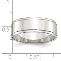 Sterling Silver 7mm Flat Band with Step Edge - Size 7 view 3