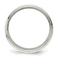 Sterling Silver 8mm Flat Band with Step Edge - Size 5 view 2