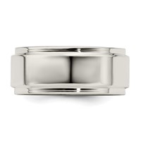 Sterling Silver 8mm Flat Band with Step Edge - Size 5 view 4