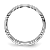 Sterling Silver Rhodium-plated 8mm Flat Band with Step Edge view 2