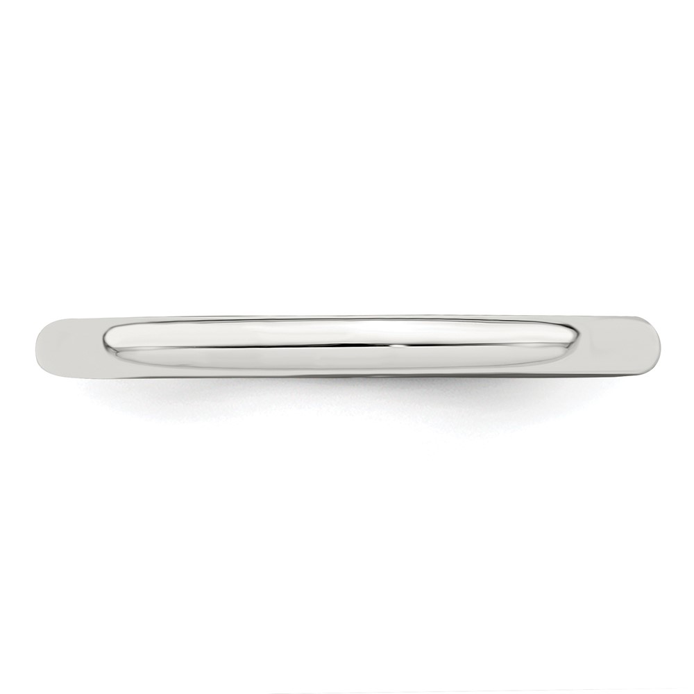 Sterling Silver Rhodium-plated 2mm Half-Round Size 6.5 Band (QWH020RH-6.5)