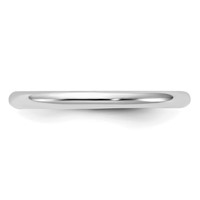 Sterling Silver Rhodium-plated 2mm Half-Round Band - Size 4 view 3