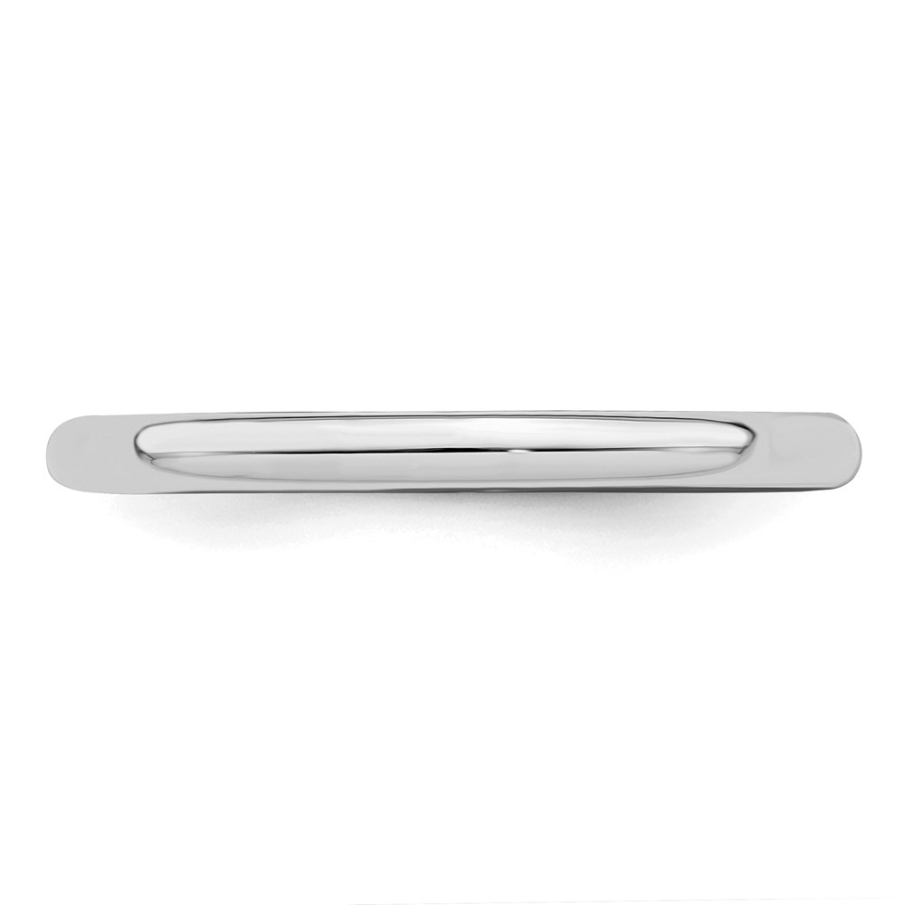 Sterling Silver Rhodium-plated 2mm Half-Round Size 6.5 Band (QWH020RH-6.5)