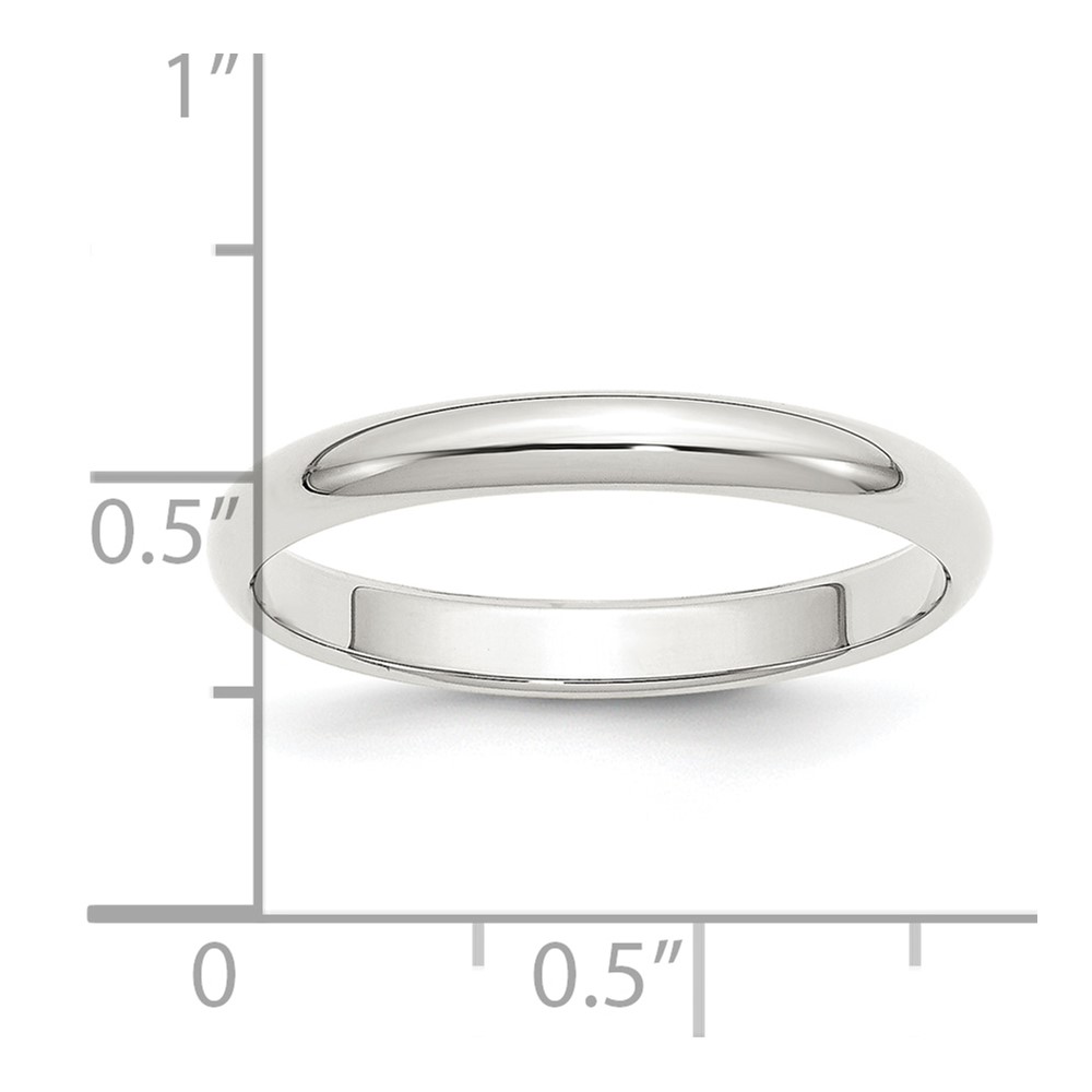 Sterling Silver 3mm Half Round Size 7.5 Band (QWH030-7.5)