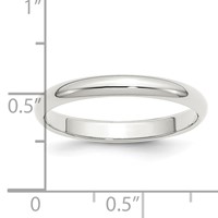Sterling Silver 3mm Half Round Band - Size 4 view 4