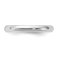 Sterling Silver Rhodium-plated 3mm Half-Round Band view 3