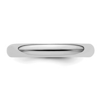 Sterling Silver Rhodium-plated 3mm Half-Round Band view 4