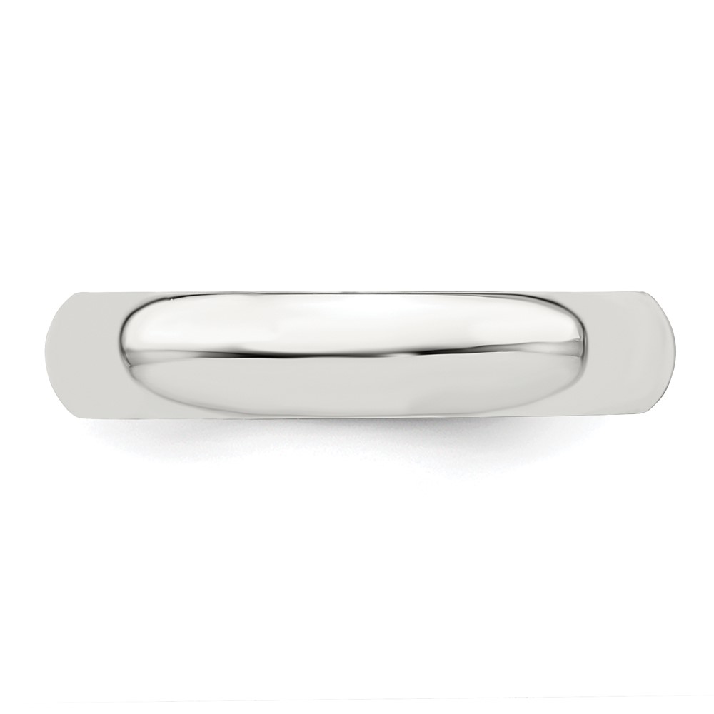 Sterling Silver Rhodium-plated 4mm Half-Round Size 6 Band (QWH040RH-6)