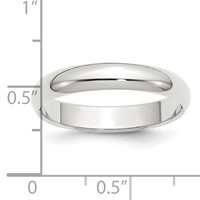 Sterling Silver Rhodium-plated 4mm Half-Round Band - Size 4 view 4