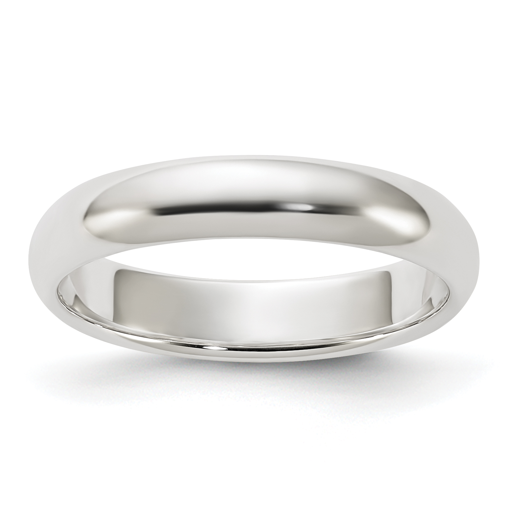 Sterling Silver 4mm Half Round Size 7.5 Band (QWH040-7.5)