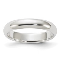 Sterling Silver 4mm Half Round Band - Size 4 view 1