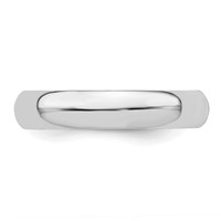 Sterling Silver Rhodium-plated 4mm Half-Round Band - Size 4 view 3