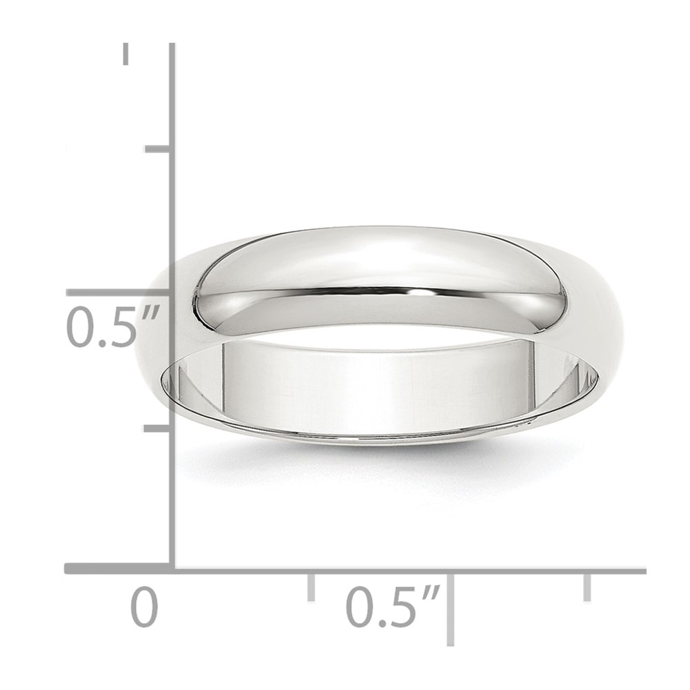Sterling Silver 5mm Half Round Size 5 Band (QWH050-5)