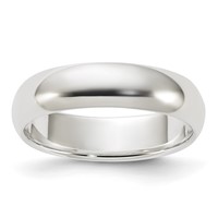Sterling Silver 5mm Half Round Band view 1