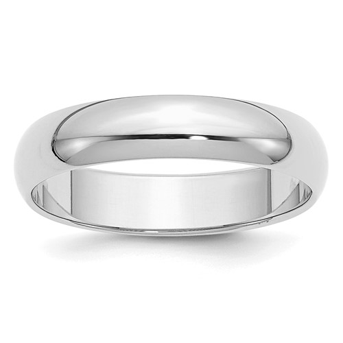 Sterling Silver Rhodium-plated 5mm Half-Round Band, Size 4