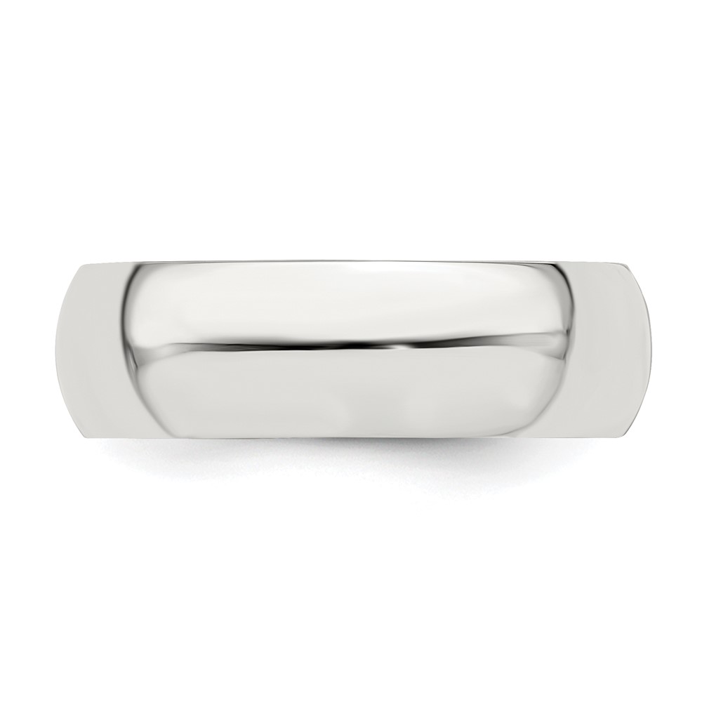 Sterling Silver Rhodium-plated 6mm Half-Round Size 5 Band (QWH060RH-5)