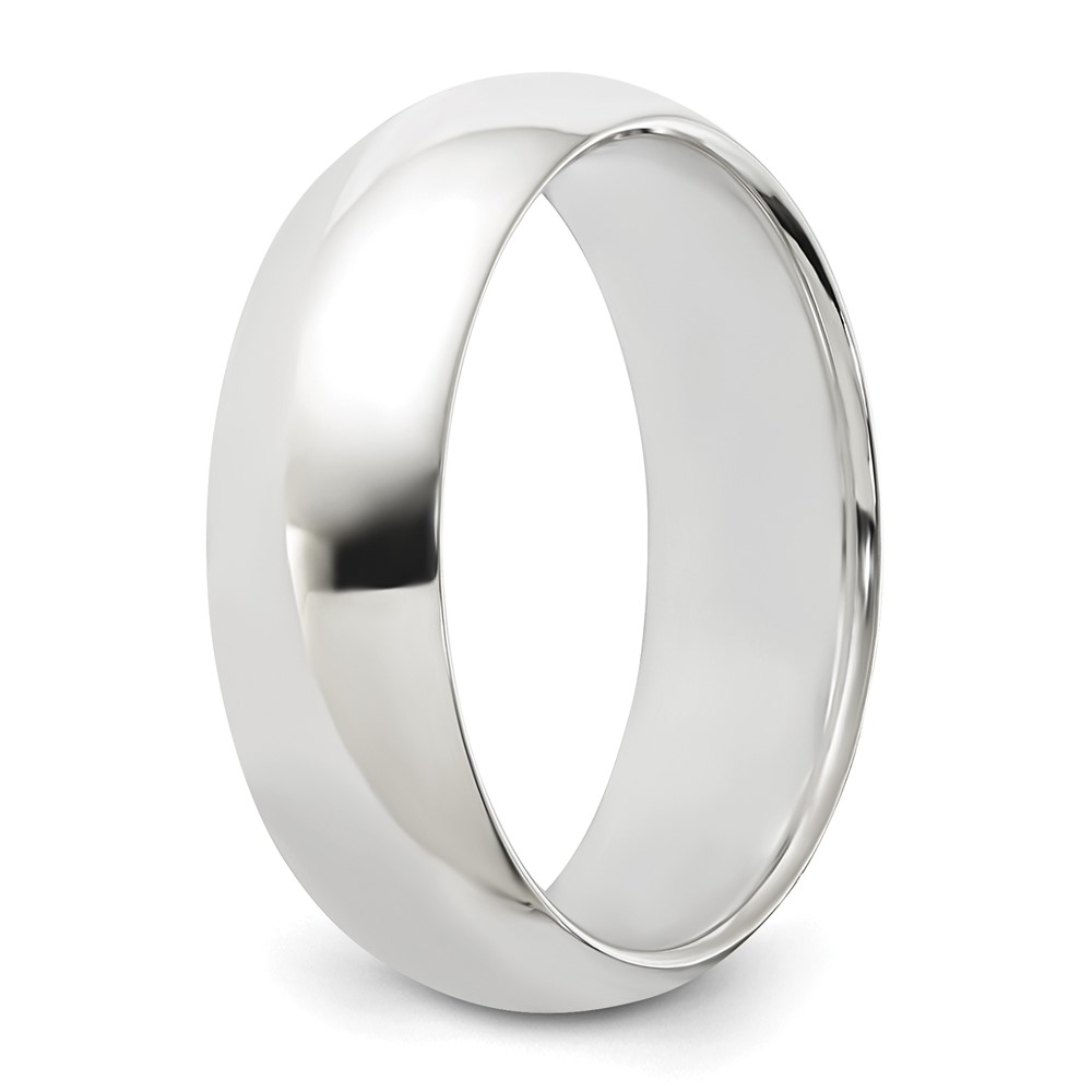 Sterling Silver Rhodium-plated 6mm Half-Round Size 5 Band (QWH060RH-5)