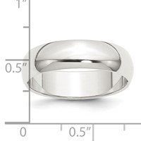 Sterling Silver 6mm Half Round Size 4 Band view 4