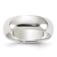 Sterling Silver 6mm Half Round Size 4 Band view 1