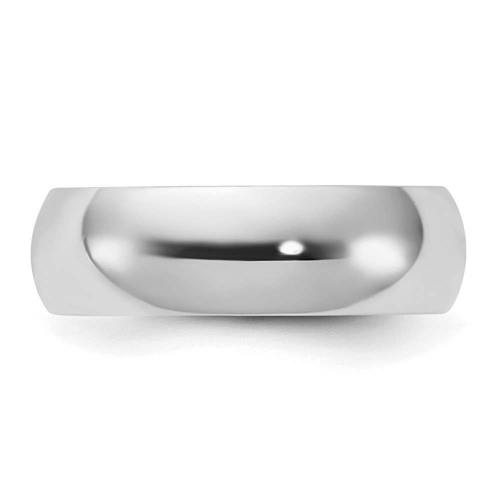 Sterling Silver Rhodium-plated 6mm Half-Round Size 11.5 Band (QWH060RH-11.5)