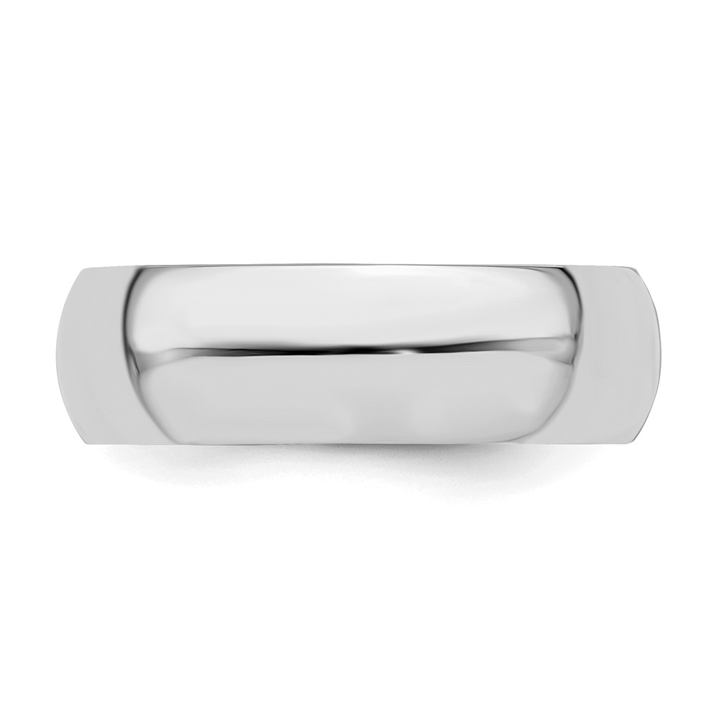 Sterling Silver Rhodium-plated 6mm Half-Round Size 5 Band (QWH060RH-5)
