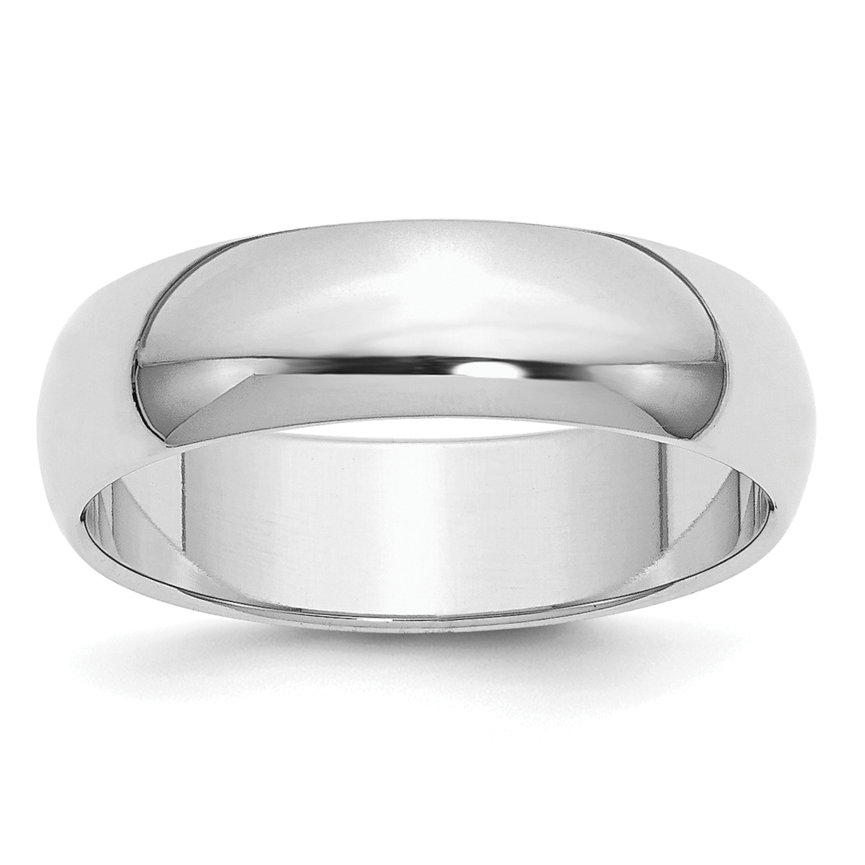 Sterling Silver Rhodium-plated 6mm Half-Round Size 10.5 Band (QWH060RH-10.5)