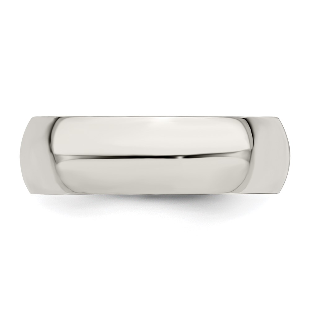 Sterling Silver 7mm Half Round Size 9 Band (QWH070-9)