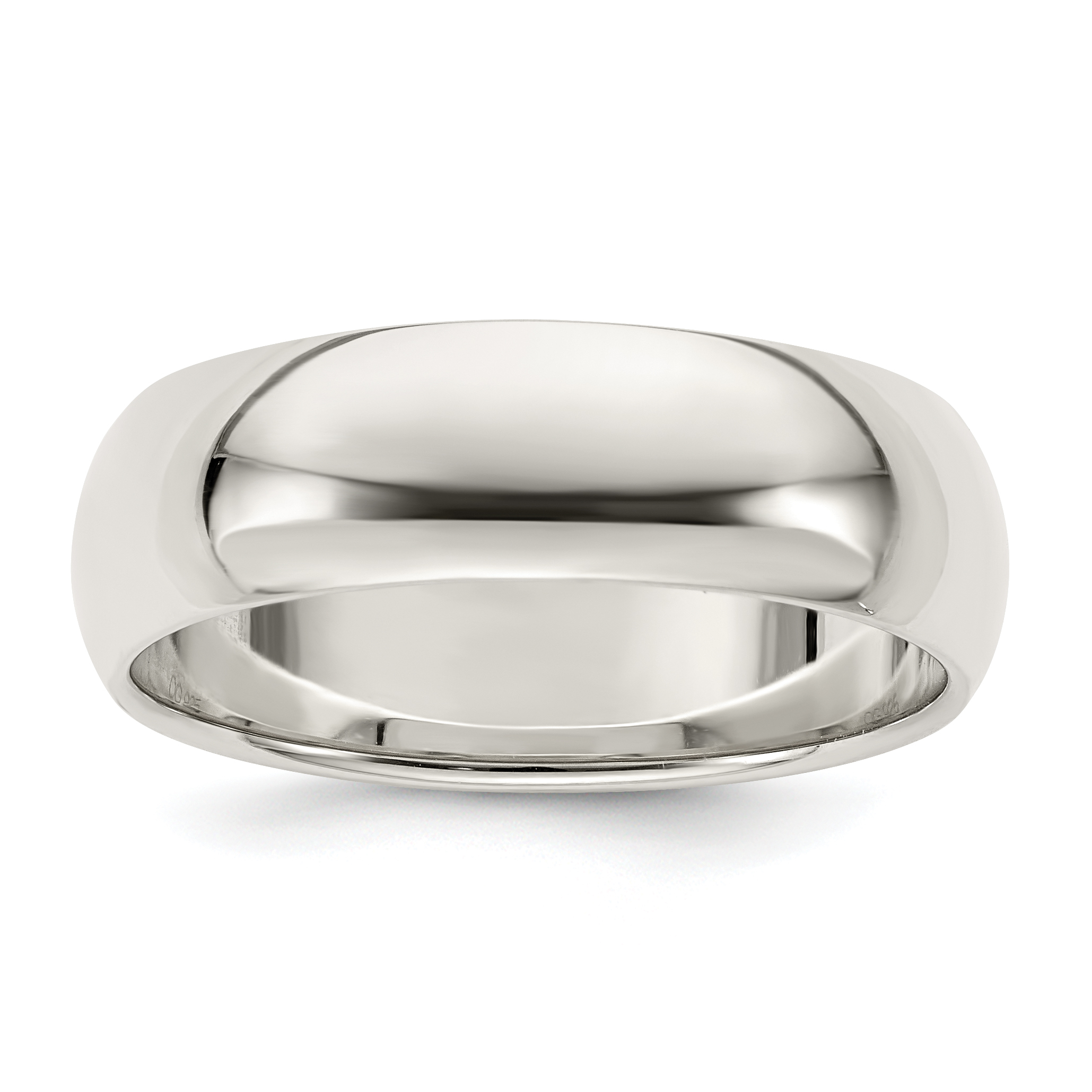 Sterling Silver 7mm Half Round Size 12.5 Band (QWH070-12.5)