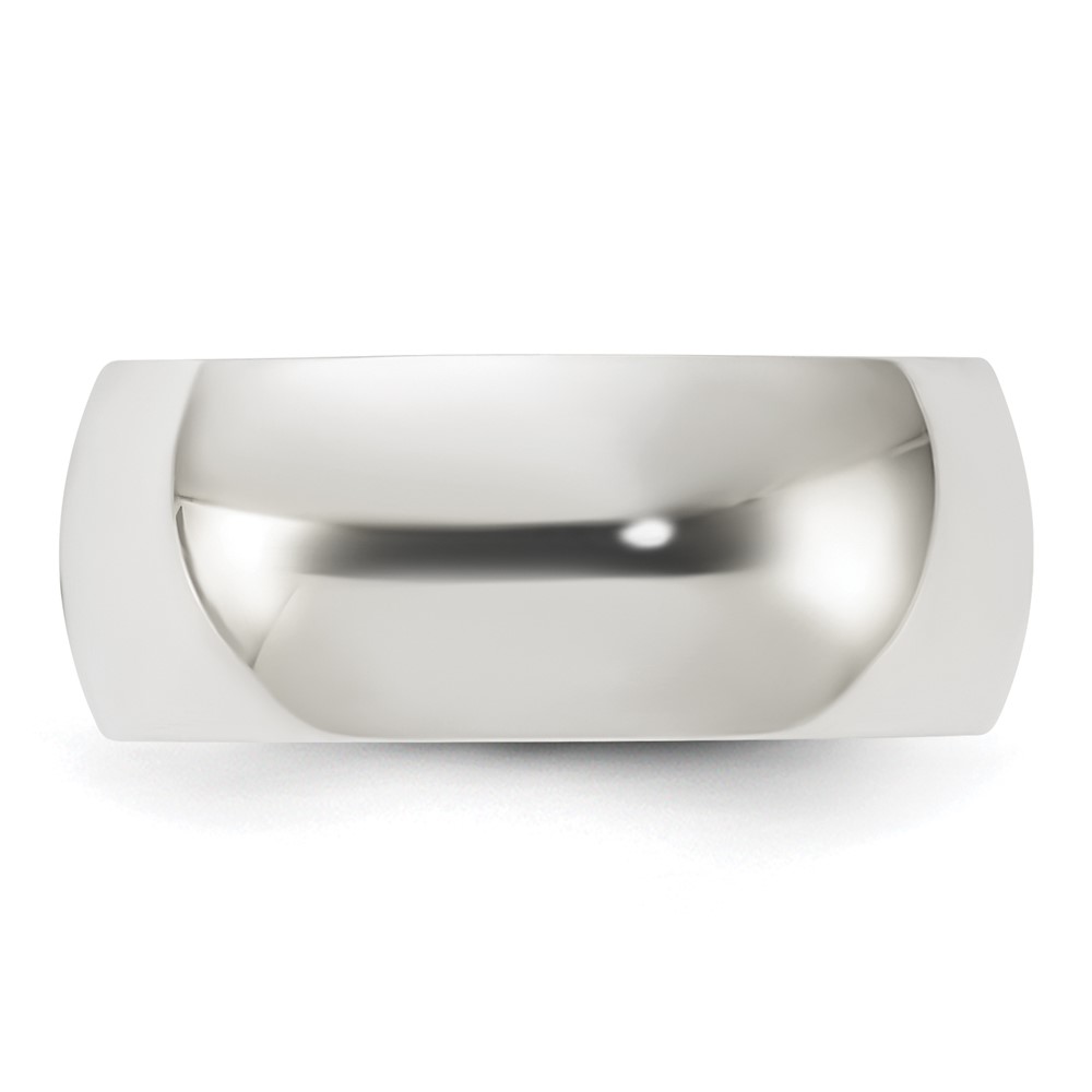 Sterling Silver 8mm Half Round Size 11.5 Band (QWH080-11.5)