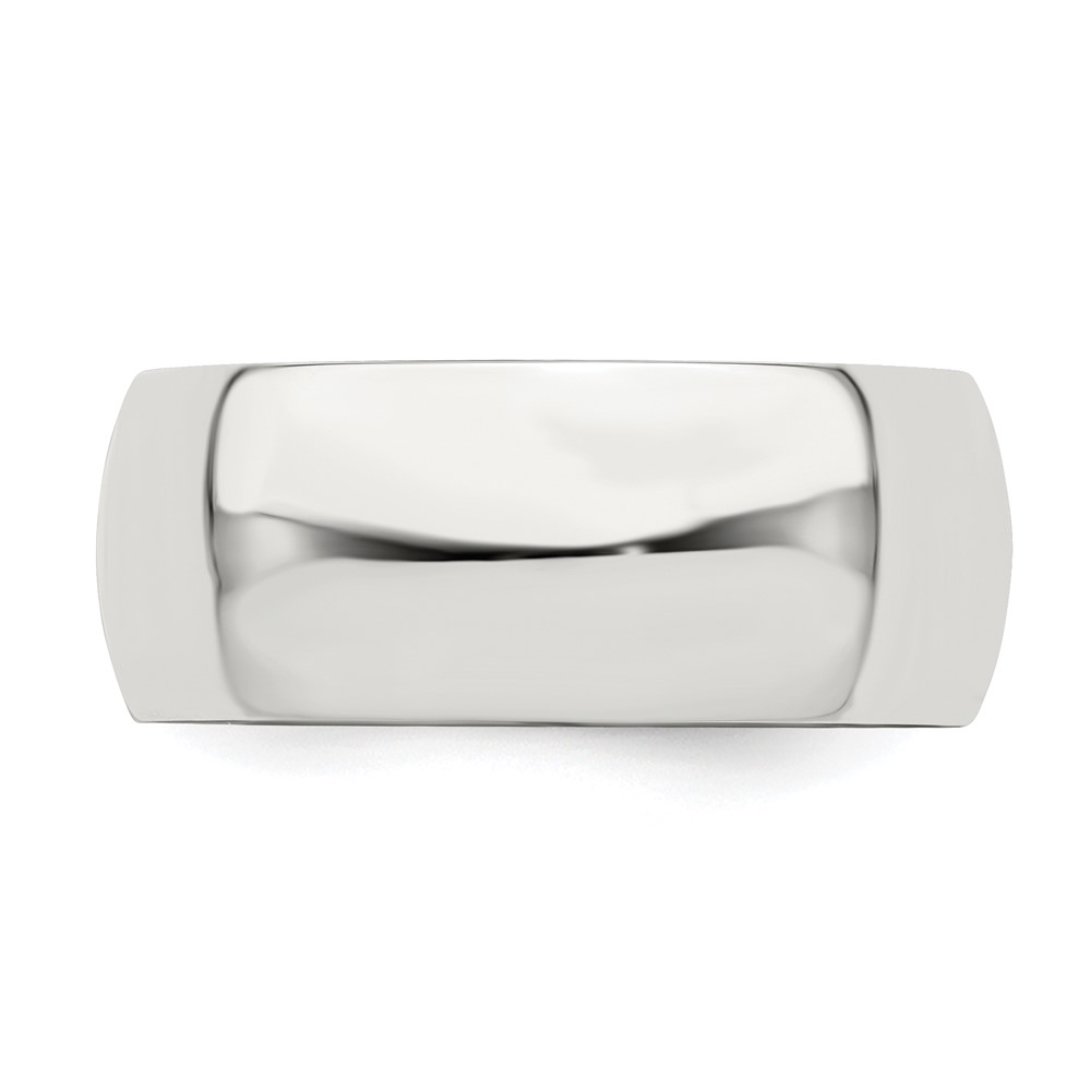 Sterling Silver 8mm Half Round Size 11.5 Band (QWH080-11.5)