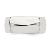 Sterling Silver 8mm Half Round Band - Size 4 view 5