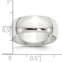 Sterling Silver 8mm Half Round Band - Size 4 view 4