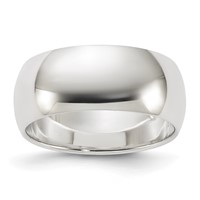 Sterling Silver 8mm Half Round Band - Size 4 view 1