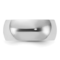 Sterling Silver Rhodium-plated 8mm Half-Round Size 5 Band view 3
