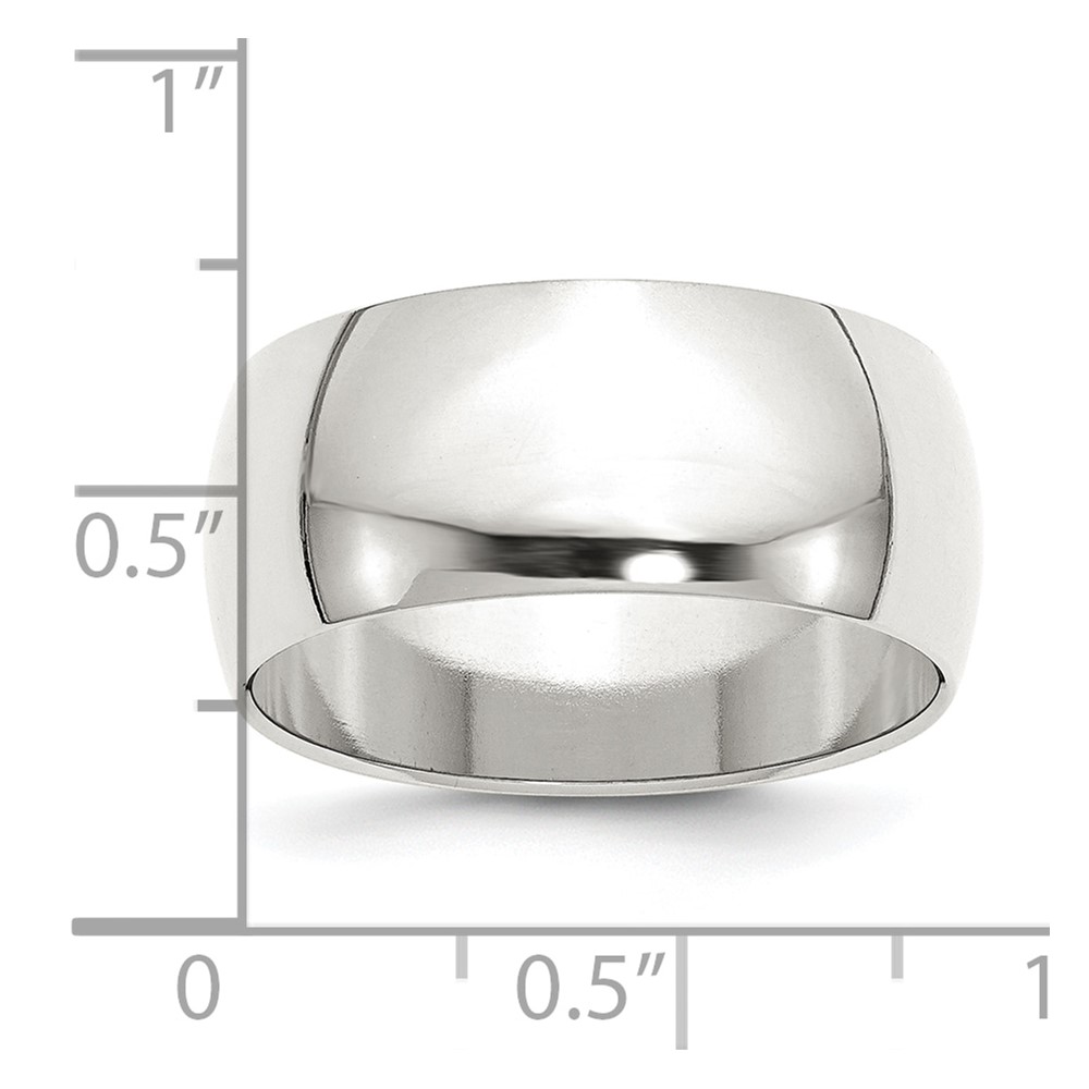 Sterling Silver 9mm Half Round Size 8 Band (QWH090-8)