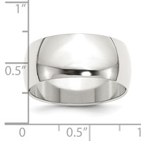 Sterling Silver 9mm Half Round Band view 3