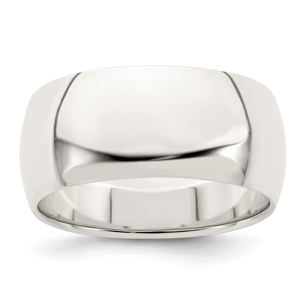 Sterling Silver 9mm Half Round Size 8 Band (QWH090-8)