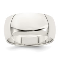 Sterling Silver 9mm Half Round Band view 1