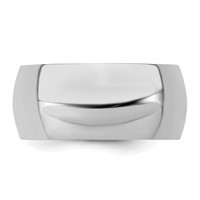 Sterling Silver Rhodium-plated 9mm Half-Round Band view 3
