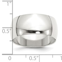 Sterling Silver 10mm Half Round Band view 3
