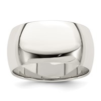 Sterling Silver 10mm Half Round Band view 1