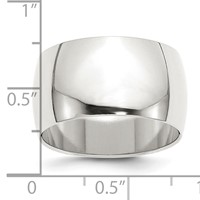 Sterling Silver 12mm Half Round Band view 3