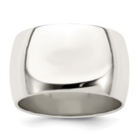 Sterling Silver 12mm Half Round Band view 1