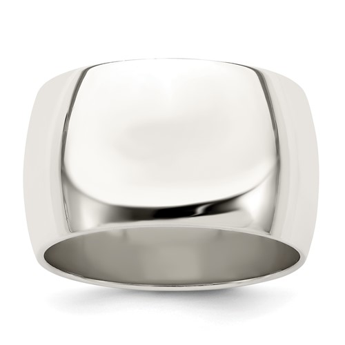 Sterling Silver 12mm Half Round Size 6.5 Band