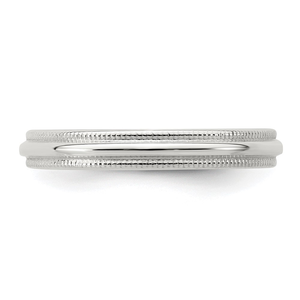 Sterling Silver 3mm Half Round Milgrain Size 8.5 Band (QWM030-8.5)