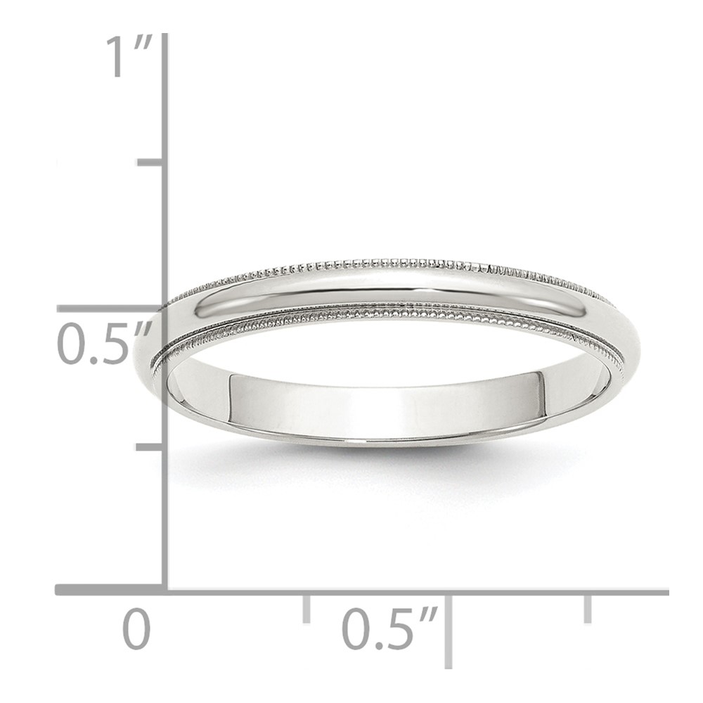 Sterling Silver 3mm Half Round Milgrain Size 8.5 Band (QWM030-8.5)