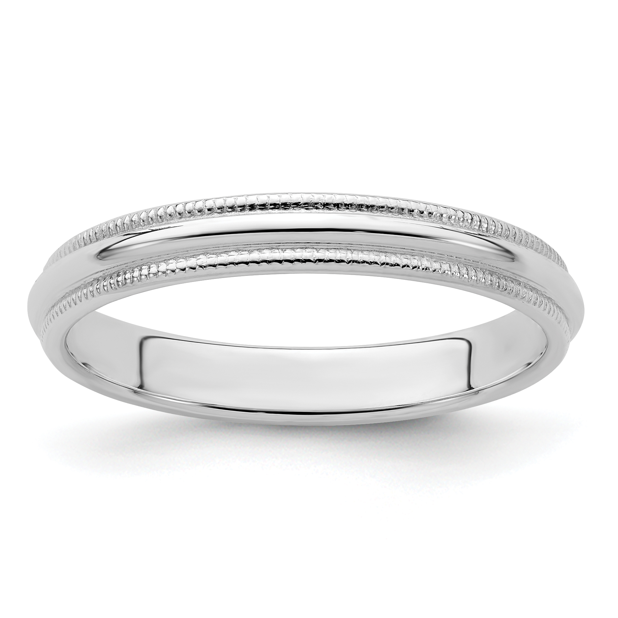 Sterling Silver 3mm Half Round Milgrain Size 10 Band (QWM030-10)