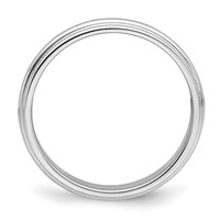 Sterling Silver Rhodium-plated 3mm Half Round Milgrain Band view 2