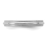 Sterling Silver Rhodium-plated 3mm Half Round Milgrain Band view 3