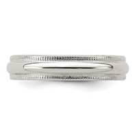 Sterling Silver 4mm Half Round Milgrain Band view 4